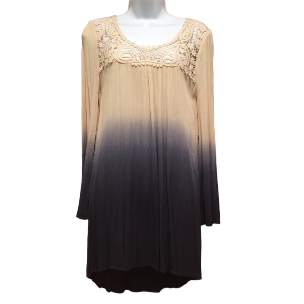 Blu Pepper Ombre Navy & Ivory Lace Dress Small